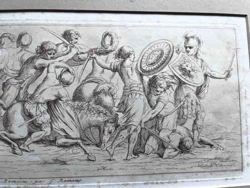 Guliano Romano (XVI), after - Un Combat des anciens Romains, Antiek en Kunst, Antiek | Overige Antiek