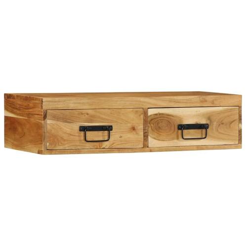 vidaXL Tv-meubel wandmontage 80x30x19 cm massief acaciahout, Huis en Inrichting, Woonaccessoires | Cd- en Dvd-rekken, Nieuw, Verzenden