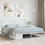 vidaXL Bedframe met hoofdbord metaal wit 160x200 cm, Huis en Inrichting, Slaapkamer | Bedden, Verzenden, Wit, 200 cm, Metaal