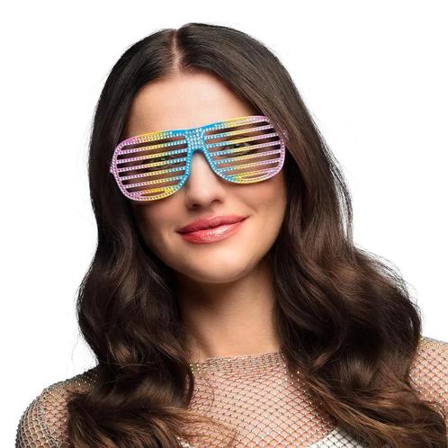 Regenboog Bril Gesptreept Glitters, Hobby en Vrije tijd, Feestartikelen, Nieuw, Verzenden