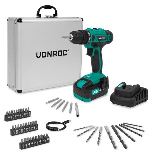 Accuboormachine 20V | Incl. 4.0Ah accu, snellader en 46, Doe-het-zelf en Verbouw, Gereedschap | Boormachines, Nieuw, Verzenden