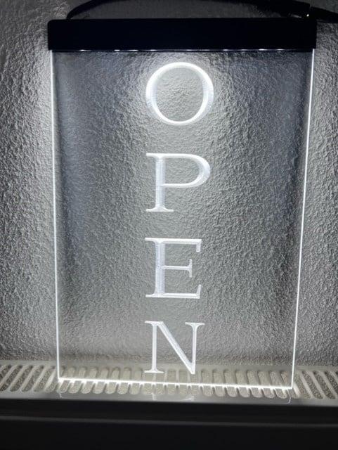 OPEN neon bord lamp LED verlichting reclame lichtbak VERTICA, Zakelijke goederen, Horeca | Meubilair en Inrichting, Verzenden