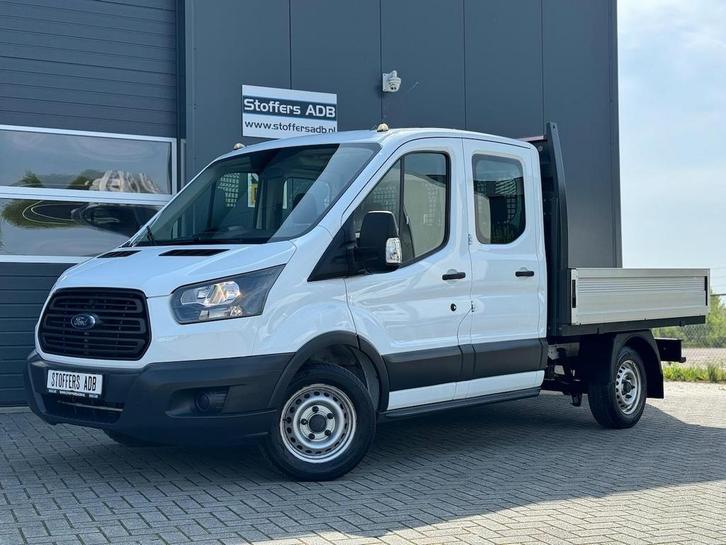 Ford Transit 310 2.0 TDCI 105pk L2H1 DC Pick-up 7 persoons |, Auto's, Bestelauto's, Dealer onderhouden, Lease, Zwart, Handgeschakeld