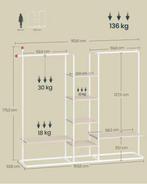 Open Kledingrek met 6 Planken en 2 Stangen – Industrieel Des, Huis en Inrichting, Kasten | Kledingkasten, Verzenden, Nieuw