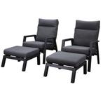 Vegas lounge balkonset 4 delig verstelbaar antraciet, Tuin en Terras, Ophalen of Verzenden, Nieuw, Aluminium