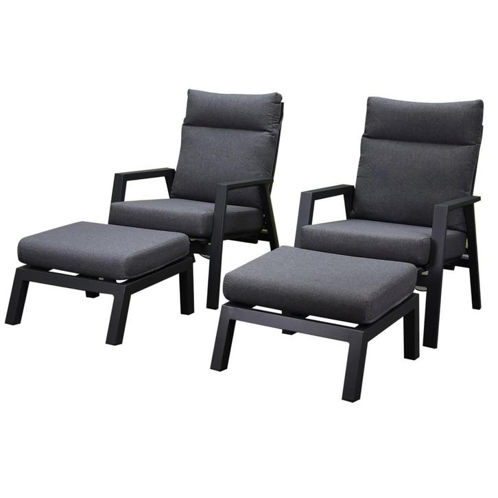 Vegas lounge balkonset 4 delig verstelbaar antraciet, Tuin en Terras, Tuinsets en Loungesets, Nieuw, Aluminium, Ophalen of Verzenden