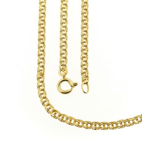 Gouden Prince of Wales schakel ketting | 45 cm, Sieraden, Tassen en Uiterlijk, Kettingen, Overige kleuren, Gebruikt, Goud, Ophalen of Verzenden