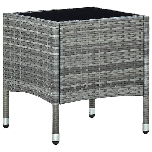 vidaXL Tuintafel 40x40x45 cm poly rattan grijs, Tuin en Terras, Tuintafels, Nieuw, Verzenden