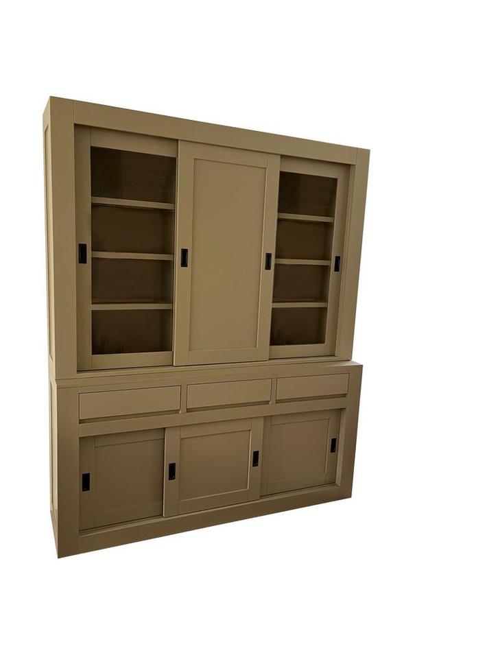 Buffetkast grijsbeige Schagen 180cm dichte middendeur, Huis en Inrichting, Kasten | Buffetkasten, Ophalen of Verzenden