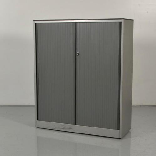 Roldeurkast Ahrend - Grijs - 142 x 120 cm - Ahorn topblad -, Huis en Inrichting, Kasten | Roldeurkasten en Archiefkasten, Ophalen of Verzenden