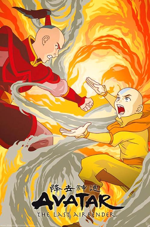 Poster Avatar Aang vs Zuko 61x91,5cm, Verzamelen, Posters, Nieuw, A1 t/m A3, Verzenden
