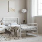 vidaXL Bedframe met hoofd- en voeteneinde metaal wit 100x190, 100 cm, Eenpersoons, Verzenden, Wit