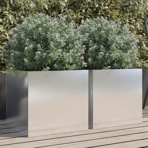 vidaXL Plantenbakken 2 st 42x40x39 cm roestvrij staal, Tuin en Terras, Bloembakken en Plantenbakken, Nieuw, Metaal, Verzenden