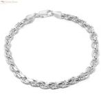 Zilveren rope schakel armband 18 cm 5 mm breed, Sieraden, Tassen en Uiterlijk, Armbanden, Verzenden, Nieuw, Zilver