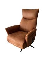 Living XL relaxstoel in de kleur cognac in kunstleder, Verzenden, Minder dan 75 cm, Metaal, Zo goed als nieuw