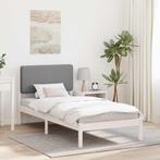vidaXL Bedframe met Gevoerd Hoofdgedeelte Lichtgrijs 100 x, Verzenden, Nieuw, Hout