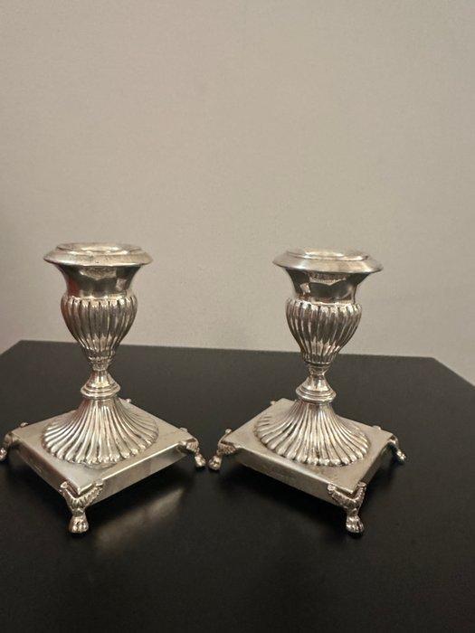 Kandelaar (2) - .800 zilver, Antiek en Kunst, Antiek | Goud en Zilver