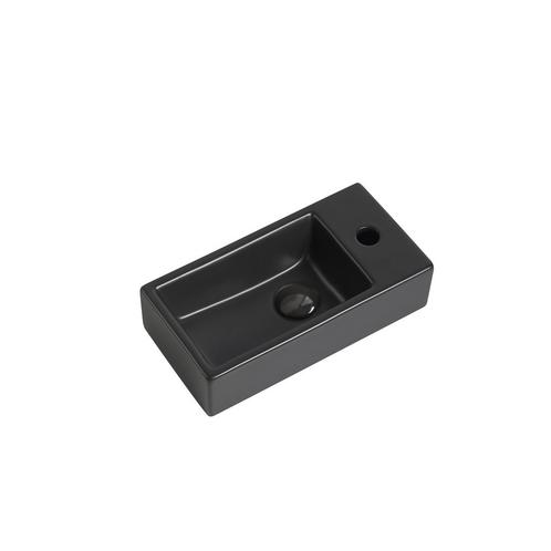 Fontein Mia 40.5x20x10.5cm mat zwart inclusief afvoerplug, Doe-het-zelf en Verbouw, Sanitair, Verzenden