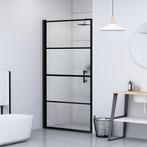 vidaXL Douchedeur halfmat 100x178 cm gehard glas zwart, Doe-het-zelf en Verbouw, Sanitair, Verzenden, Nieuw
