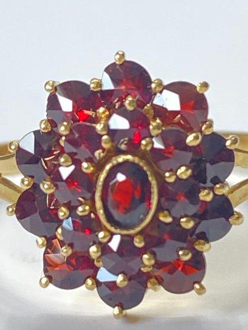 Zonder Minimumprijs - Ring - 18 karaat Geel goud Granaat, Sieraden, Tassen en Uiterlijk, Ringen