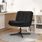 vidaXL Draaibare Relaxstoel met kussen Zwart 63 x 75 x 76 cm, Huis en Inrichting, Stoelen, Verzenden, Nieuw, Zwart