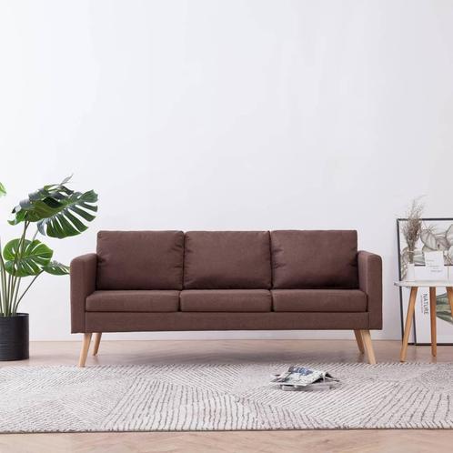 vidaXL Driezitsbank stof bruin, Huis en Inrichting, Banken | Bankstellen, Nieuw, 150 tot 200 cm, Stof, Driepersoons, Verzenden