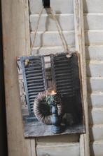 Houten deco bord Shutters 20 x 15 cm, Ophalen of Verzenden, Nieuw
