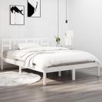 vidaXL Bedframe massief hout wit 120x200 cm, Verzenden, Wit, Nieuw, Twijfelaar