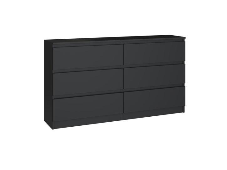 Ladekast  140 cm 6 lades zwart Zwart (Slaapkamer), Huis en Inrichting, Kasten | Ladekasten, Nieuw, 5 laden of meer, Overige houtsoorten