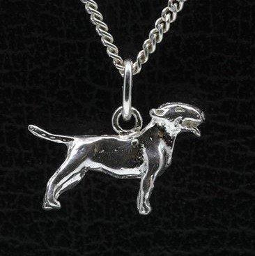 Zilveren Bull terrier ketting hanger - klein, Sieraden, Tassen en Uiterlijk, Kettinghangers, Verzenden