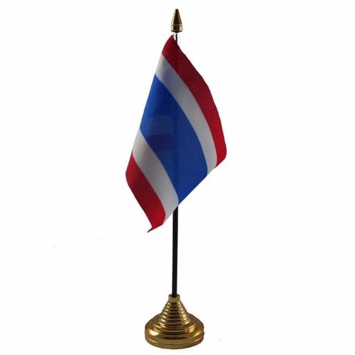 Thailand versiering tafelvlag 10 x 15 cm - Thailand versie.., Hobby en Vrije tijd, Feestartikelen, Ophalen of Verzenden