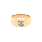 Rosé gouden solitair ring met diamant | Ca. 1,00 ct., Gebruikt, Overige kleuren, 19 tot 20, Ophalen of Verzenden