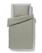 HEMA Dekbedovertrek chambray 140x200/220 groen, Verzenden, Nieuw, Groen