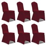vidaXL Stoelhoes Stretch Bordeauxrood (6 stuks), Verzenden, Nieuw