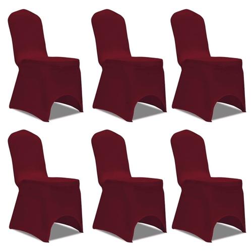 vidaXL Stoelhoes Stretch Bordeauxrood (6 stuks), Tuin en Terras, Tuinmeubel-accessoires, Nieuw, Verzenden