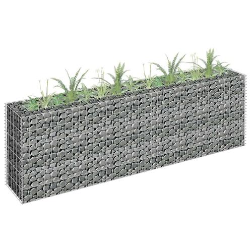 vidaXL Gabion plantenbak verhoogd 180x30x60 cm, Tuin en Terras, Bloembakken en Plantenbakken, 100 cm of meer, Nieuw, Metaal, 60 cm of meer