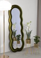 WANDSPIEGEL MIKI GROEN FLUWEEL CM 60X4X160, Huis en Inrichting, Woonaccessoires | Spiegels, Ophalen of Verzenden, Nieuw