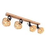 Opbouwspots VALLI 4-lichts Matt zwart E27, Ophalen of Verzenden, Nieuw, Plafondspot of Wandspot, Led