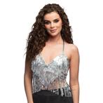 Top Festival Zilver met Franjes Dames, Kleding | Dames, Carnavalskleding en Feestkleding, Ophalen of Verzenden, Nieuw