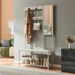 Kapstok Napinerg met spiegel schoenenrek en zitbank havermou, Verzenden, Nieuw