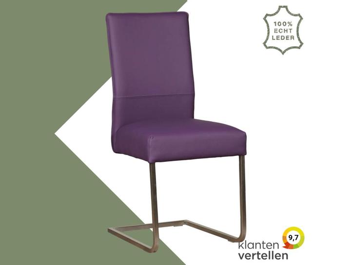 Leren eetkamerstoel Remix - Toledo Aubergine (paars) -, Huis en Inrichting, Stoelen, Eén, Overige kleuren, Nieuw, Leer, Ophalen of Verzenden