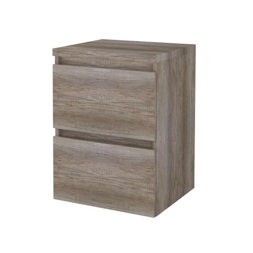 Badmeubelset BWS Salt 50x46cm Greeploos 2 Lades Met, Doe-het-zelf en Verbouw, Sanitair, Bad, Nieuw, Chroom, Ophalen of Verzenden