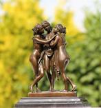 sculptuur, de 3 gezusters - 26 cm - brons marmer, Antiek en Kunst