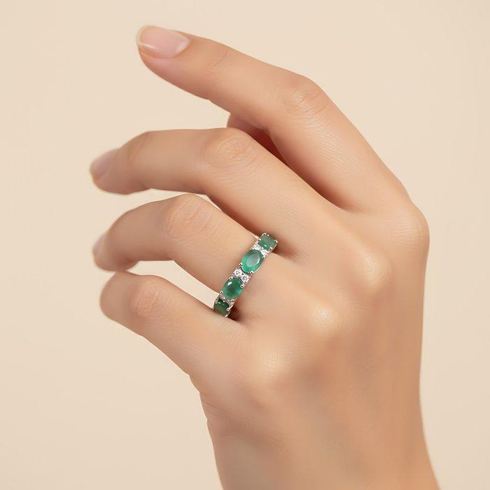 Zonder Minimumprijs - Ring Zilver - 2.40ct. tw. Smaragd -, Sieraden, Tassen en Uiterlijk, Ringen