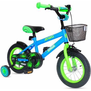 Kinderfiets 12 inch - blauw groen (Speelgoed)