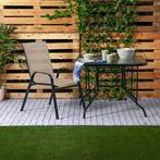 Elegante tuinstoel met textielbekleding - Beige - 54x65x89cm, Tuin en Terras, Tuinstoelen, Ophalen of Verzenden, Nieuw, Metaal