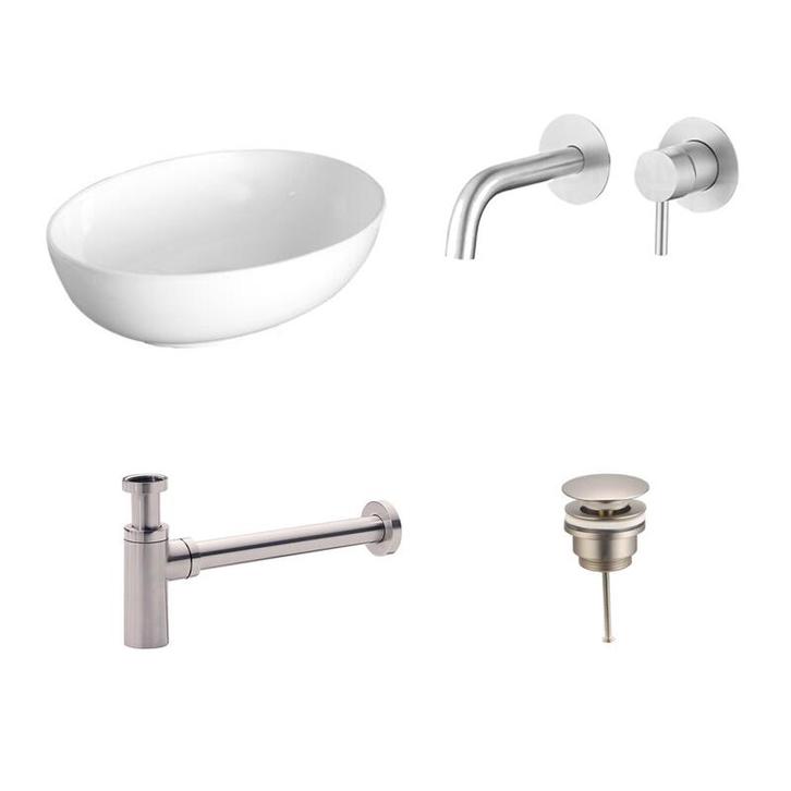 Sani Royal Keramische Waskomset Stadium RVS, Doe-het-zelf en Verbouw, Sanitair