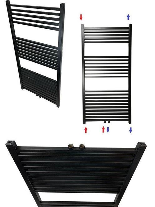 Taurus designradiator mat zwart en wit met vierkante buizen, Doe-het-zelf en Verbouw, Verwarming en Radiatoren, Radiator, Nieuw