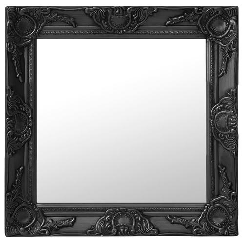 vidaXL Wandspiegel barok stijl 50x50 cm zwart, Huis en Inrichting, Woonaccessoires | Spiegels, Nieuw, Verzenden