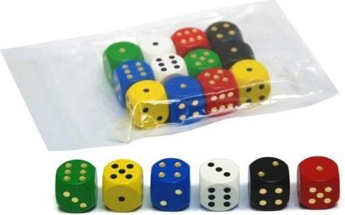 Gekleurde Houten Dobbelstenen - 20mm (12 stuks) | HOT Games, Hobby en Vrije tijd, Gezelschapsspellen | Bordspellen, Nieuw, Verzenden